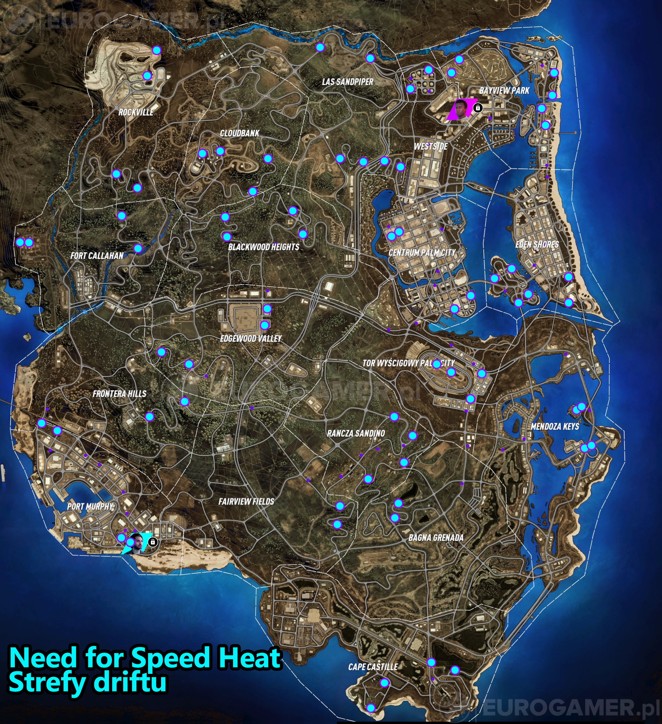 Need for Speed Heat misje i wyzwania strefy driftu (mapa) Eurogamer.pl